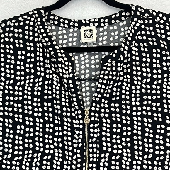Anne Klein Women’s Top Sz 3X Black & White Polyester/Elastane Knit Zip Front EUC - Picture 3 of 10